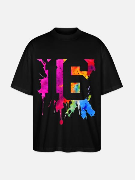 16 YEARS 16TH BIRTHDAY - Stanley/Stella Oversized Unisex Organic T-shirt Blaster 2.0 - black