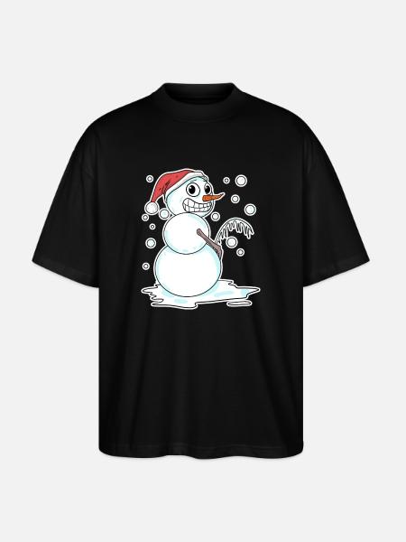 Snowman funny - Stanley/Stella Oversized Unisex Organic T-shirt Blaster 2.0 - black