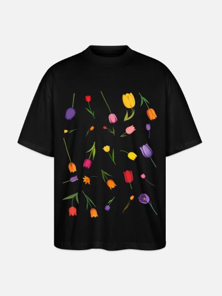 Fleur - T-shirt bio Blaster 2.0 coupe oversize Stanley/Stella Unisexe - noir