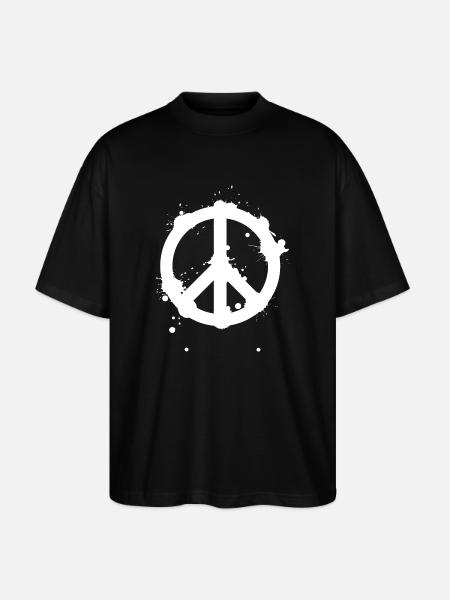 Peace Splash Guerrilla Print Style - Stanley/Stella Oversized Unisex Organic T-shirt Blaster 2.0 - black