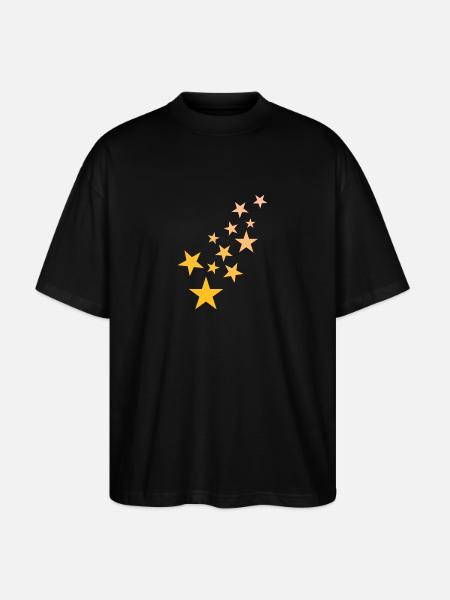 Star asterisk pattern starry sky - Stanley/Stella Oversized Unisex Organic T-shirt Blaster 2.0 - black