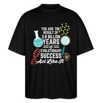 Result of Evolution Biology - Stanley/Stella Oversized Unisex Bio T-Shirt Blaster 2.0 - Schwarz - Vorne - Alina (178cm) & Michal (187cm)