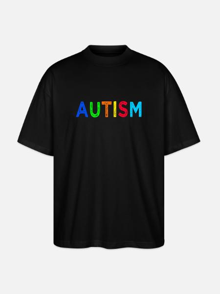 Arc-en-Ciel Autisme: Message d’Espoir - T-shirt bio Blaster 2.0 coupe oversize Stanley/Stella Unisexe - noir
