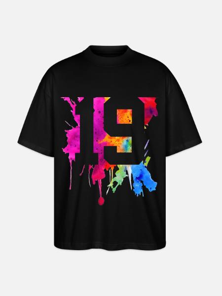 19 YEARS 19TH BIRTHDAY - Stanley/Stella Oversized Unisex Organic T-shirt Blaster 2.0 - black
