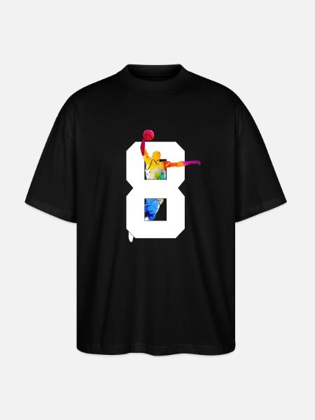 NUMBER 8 BASKETBALL 8TH BIRTHDAY - Stanley/Stella Oversized Unisex Organic T-shirt Blaster 2.0 - black
