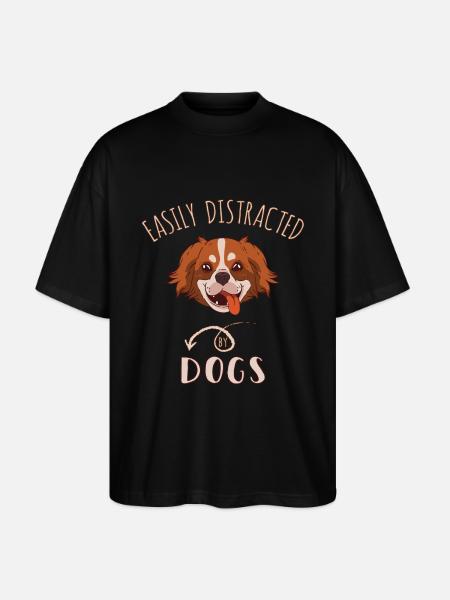 Easily Distracted By Dogs - Stanley/Stella Oversized Unisex Organic T-shirt Blaster 2.0 - black