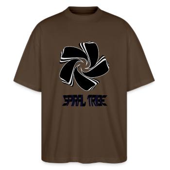 Spiral Tribe - T-shirt bio Blaster 2.0 coupe oversize Stanley/Stella Unisexe - marron foncé - Devant - Alina (178cm) & Michal (187cm)
