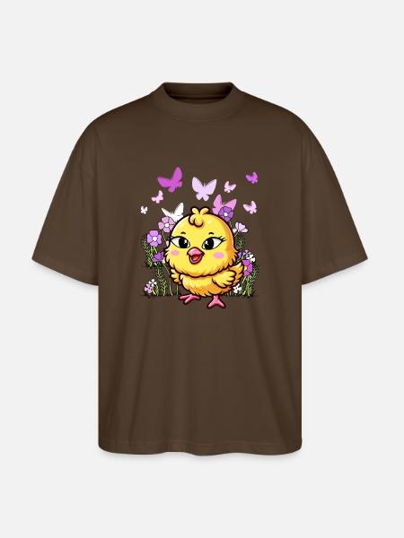 Chick Easter Child Kids - Stanley/Stella Oversized Unisex Organic T-shirt Blaster 2.0 - mocha