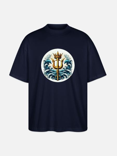 Trident Symbol - Stanley/Stella Oversized Unisex Organic T-shirt Blaster 2.0 - navy