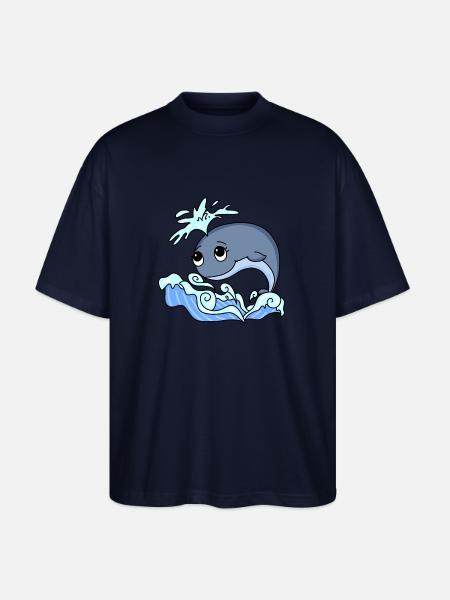 whale - Stanley/Stella Oversized Unisex Organic T-shirt Blaster 2.0 - navy