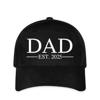 Dad EST 2025 - Flexfit Cap - Schwarz - Vorne