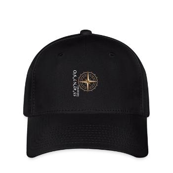 Norderney Koordinaten Insel - Flexfit Cap - Schwarz - Vorne