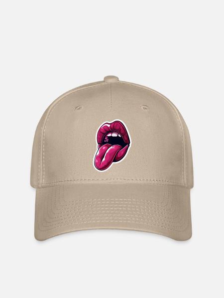Sticker Zunge - Flexfit Cap - Khaki