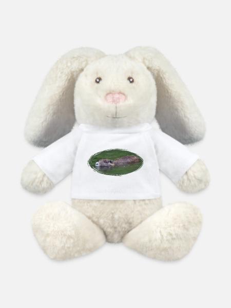 Nutria Biber Biberratte Wasserratte - MiniFeet® RecycelHase® Creme - Weiß