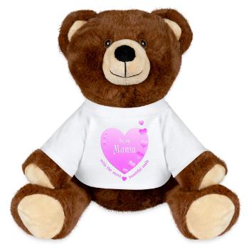 beste Mama - MiniFeet® RecycelBär® Braun - Weiß - Vorne
