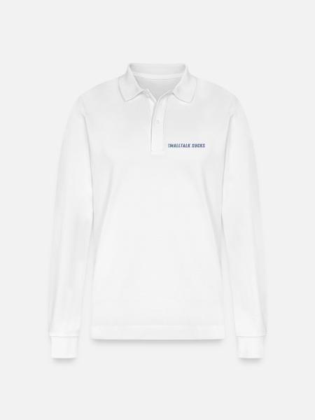 SMALLTALK SUCKS - Spread it! - Stanley/Stella Unisex Bio-Langarm-Poloshirt Prepster - Weiß