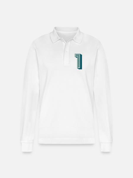 1. 1 YEAR. 1st ANNIVERSARY - Stanley/Stella Organic Unisex Long-Sleeved Polo Shirt Prepster - white