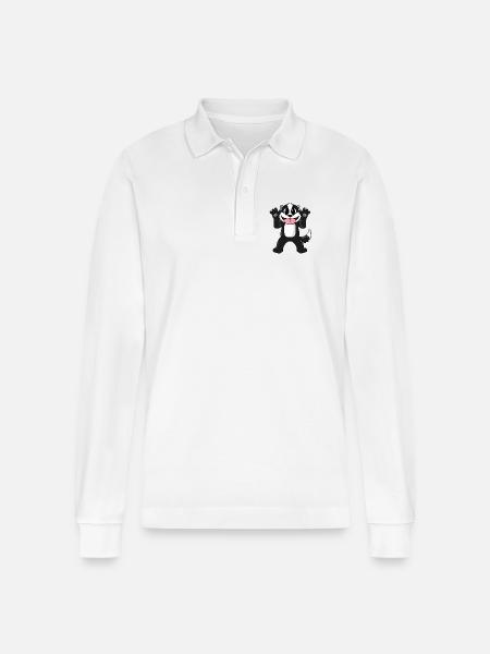 Badger - Stanley/Stella Organic Unisex Long-Sleeved Polo Shirt Prepster - white