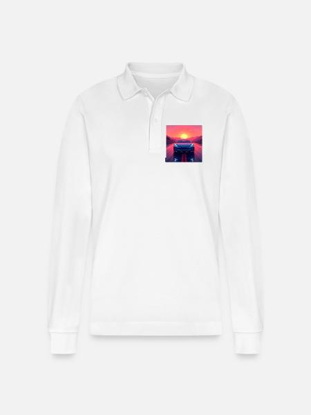 Electric Highway - Stanley/Stella Organic Unisex Long-Sleeved Polo Shirt Prepster - white