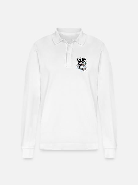 Ski You Later - Stanley/Stella Organic Unisex Long-Sleeved Polo Shirt Prepster - white