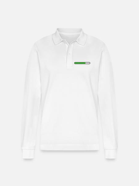 Loading bar Black Green - Stanley/Stella Organic Unisex Long-Sleeved Polo Shirt Prepster - white