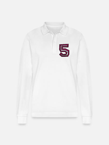 5 - Stanley/Stella Organic Unisex Long-Sleeved Polo Shirt Prepster - white