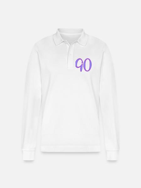 90 - Stanley/Stella Organic Unisex Long-Sleeved Polo Shirt Prepster - white
