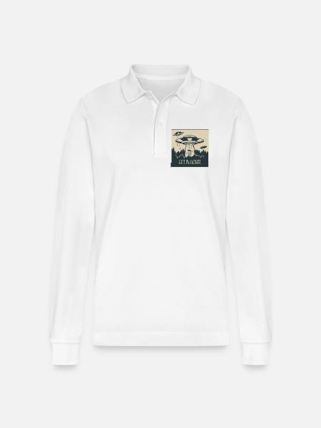 Extraterrestrial UFO Funny Space Gift - Stanley/Stella Organic Unisex Long-Sleeved Polo Shirt Prepster - white