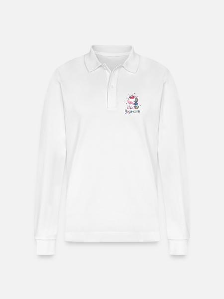 Yoga-Mais - Stanley/Stella Unisex Bio-Langarm-Poloshirt Prepster - Weiß