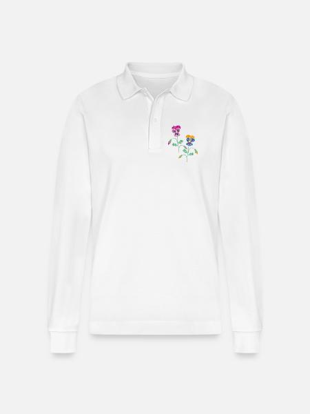 Pensée - Polo à manches longues bio PREPSTER Stanley/Stella Unisexe - blanc