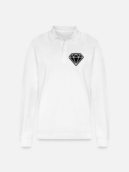 Icône de diamant - Polo à manches longues bio PREPSTER Stanley/Stella Unisexe - blanc