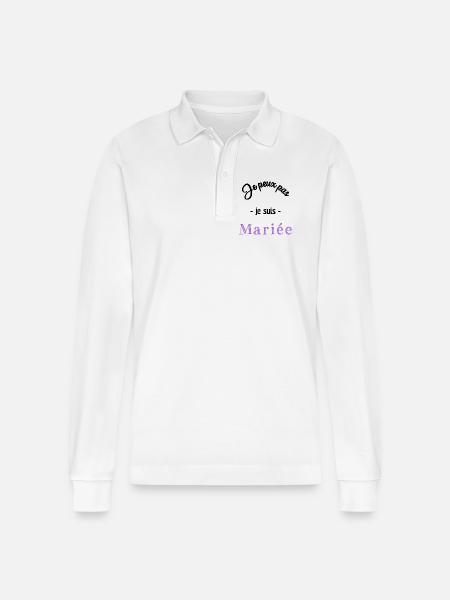 MARIEE. EVJF - Polo à manches longues bio PREPSTER Stanley/Stella Unisexe - blanc