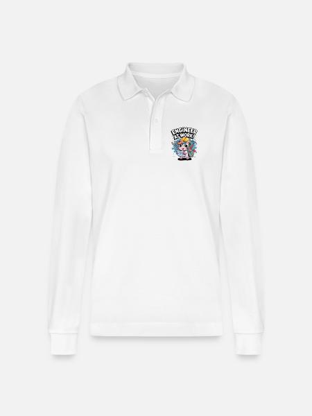 Engineer At Work! - Stanley/Stella Organic Unisex Long-Sleeved Polo Shirt Prepster - white