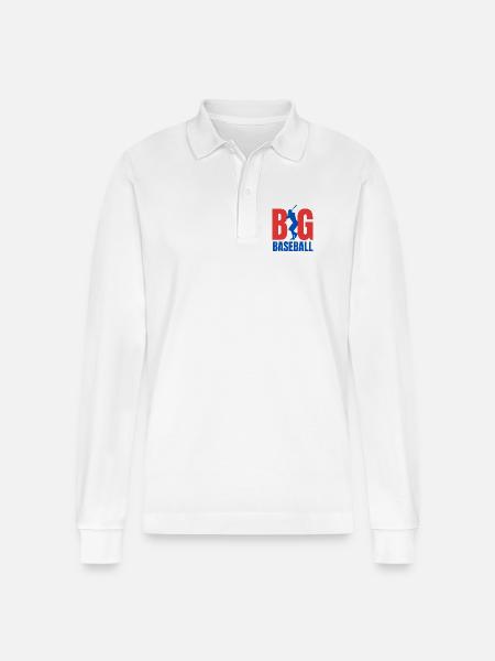 Baseball BIG - Stanley/Stella Organic Unisex Long-Sleeved Polo Shirt Prepster - white