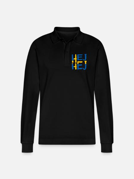 HEJ HEJ SWEDEN - Stanley/Stella Organic Unisex Long-Sleeved Polo Shirt Prepster - black