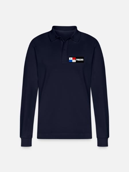 Panama Flagge - Stanley/Stella Unisex Bio-Langarm-Poloshirt Prepster - Navy