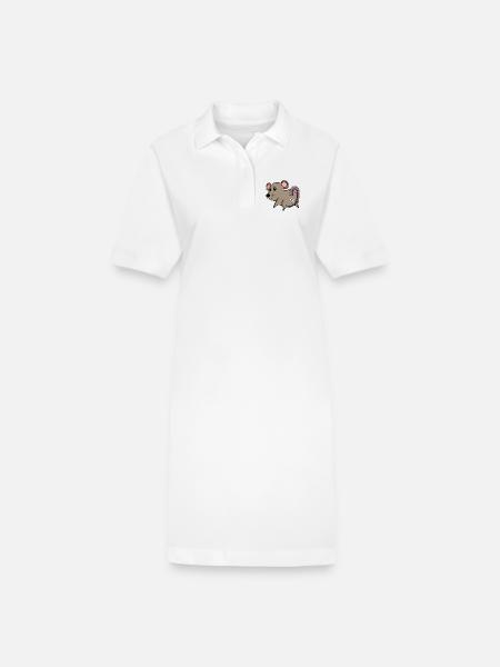 Maus Arsch - Maus Hintern - Stanley/Stella Frauen Bio-Polokleid PAIGER - Weiß