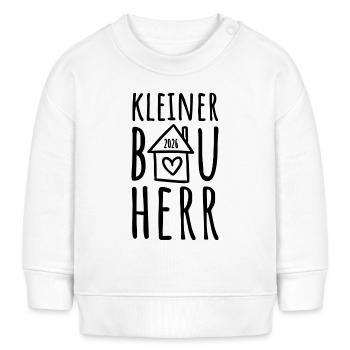 Kleiner Bauherr 2026 - Baby Organic Sweatshirt Baby Changer von Stanley/Stella - Weiß - Vorne