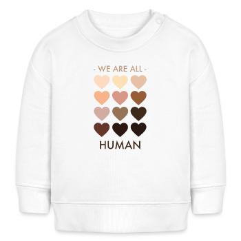 We are all human - Baby Organic Sweatshirt Baby Changer von Stanley/Stella - Weiß - Vorne