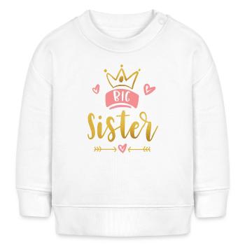 Big Sister Ankündigung – Baby- und Kinderkleidung - Baby Organic Sweatshirt Baby Changer von Stanley/Stella - Weiß - Vorne