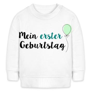 Mein erster Geburtstag - Baby Organic Sweatshirt Baby Changer von Stanley/Stella - Weiß - Vorne