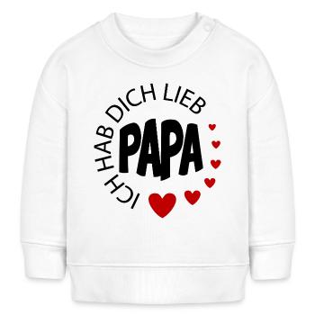 Baby Sprüche Ich hab dich lieb Papa - Baby Organic Sweatshirt Baby Changer von Stanley/Stella - Weiß - Vorne