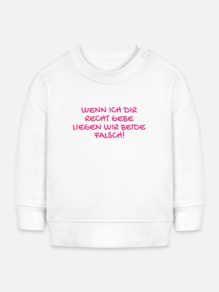 Besserwisser lustiger Spruch - Baby Organic Sweatshirt Baby Changer von Stanley/Stella - Weiß