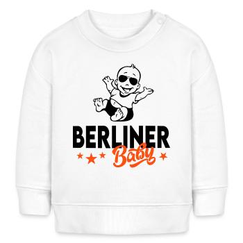 Baby Stadt Städte geboren in Berlin - Baby Organic Sweatshirt Baby Changer von Stanley/Stella - Weiß - Vorne