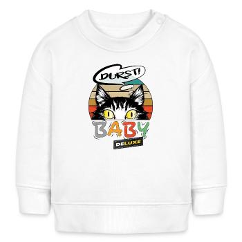 Baby Trinken Katze - Baby Organic Sweatshirt Baby Changer von Stanley/Stella - Weiß - Vorne