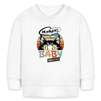 Baby Hunger Katze - Baby Organic Sweatshirt Baby Changer von Stanley/Stella - Weiß - Vorne