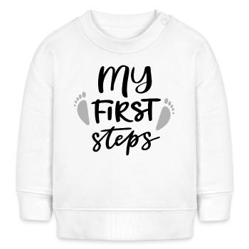 First Steps Erste Schritte Baby  - Baby Organic Sweatshirt Baby Changer von Stanley/Stella - Weiß - Vorne
