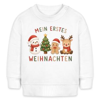 Mein Erstes Weihnachten Baby Geschenkidee - Baby Organic Sweatshirt Baby Changer von Stanley/Stella - Weiß - Vorne