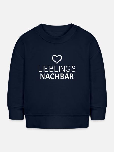 Lieblings Nachbar Herz Geschenk - Baby Organic Sweatshirt Baby Changer von Stanley/Stella - Navy