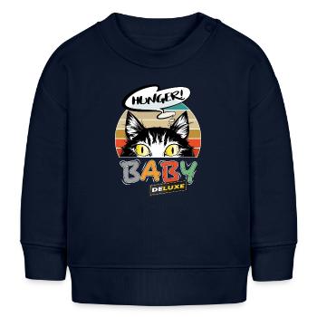 Baby Hunger Katze - Baby Organic Sweatshirt Baby Changer von Stanley/Stella - Navy - Vorne